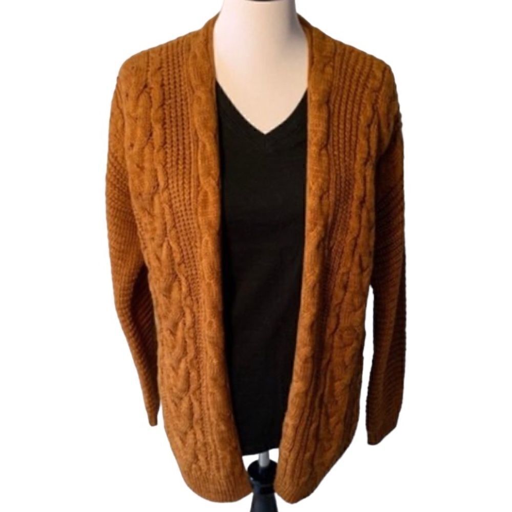 🆕 Pink Rose Rustic Caramel Cardigan size M - Picture 6 of 6